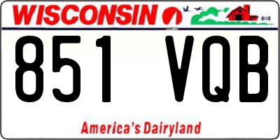 WI license plate 851VQB