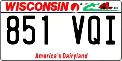 WI license plate 851VQI