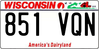 WI license plate 851VQN