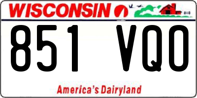 WI license plate 851VQO