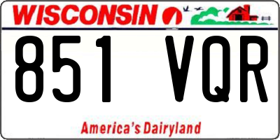 WI license plate 851VQR