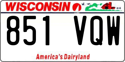 WI license plate 851VQW