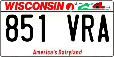 WI license plate 851VRA