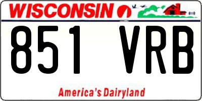 WI license plate 851VRB