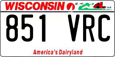 WI license plate 851VRC