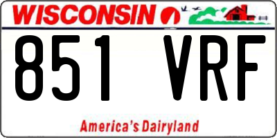 WI license plate 851VRF