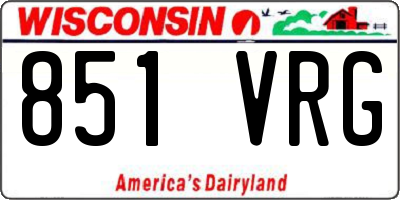 WI license plate 851VRG