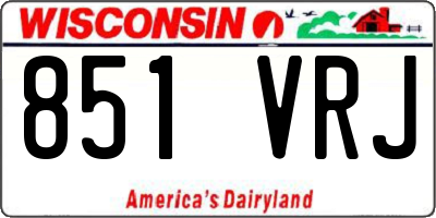 WI license plate 851VRJ