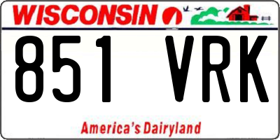 WI license plate 851VRK