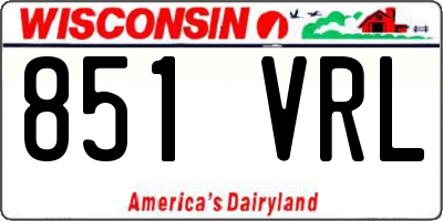 WI license plate 851VRL