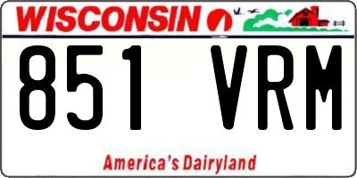 WI license plate 851VRM
