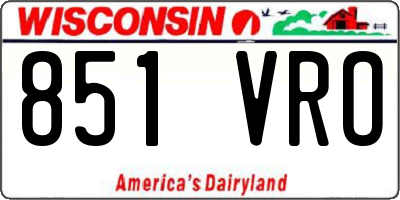 WI license plate 851VRO