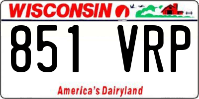 WI license plate 851VRP