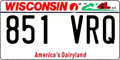 WI license plate 851VRQ