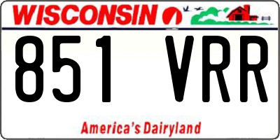 WI license plate 851VRR