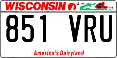 WI license plate 851VRU
