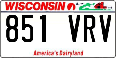 WI license plate 851VRV