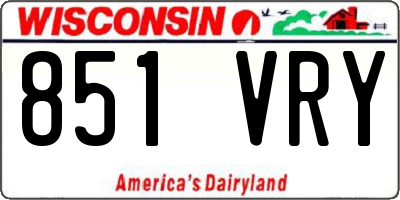 WI license plate 851VRY