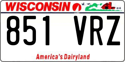 WI license plate 851VRZ