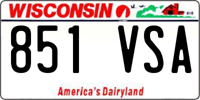 WI license plate 851VSA