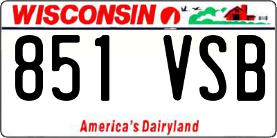 WI license plate 851VSB