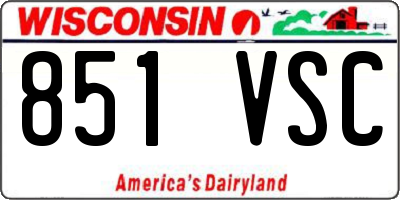 WI license plate 851VSC