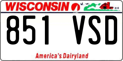 WI license plate 851VSD