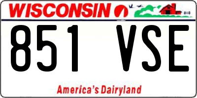 WI license plate 851VSE