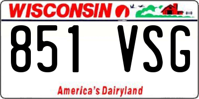 WI license plate 851VSG