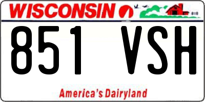 WI license plate 851VSH