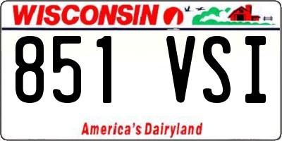 WI license plate 851VSI