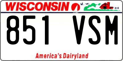 WI license plate 851VSM