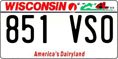 WI license plate 851VSO