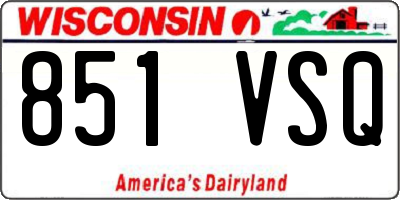 WI license plate 851VSQ