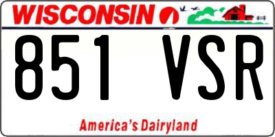 WI license plate 851VSR