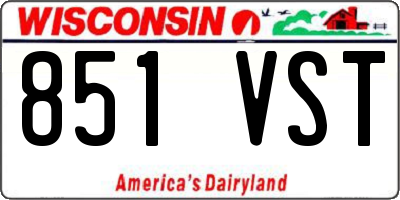 WI license plate 851VST