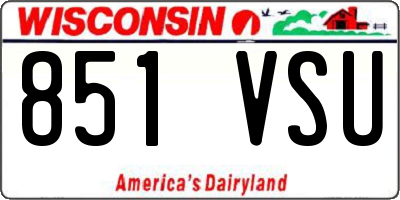 WI license plate 851VSU