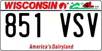 WI license plate 851VSV