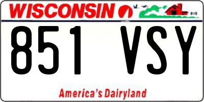 WI license plate 851VSY