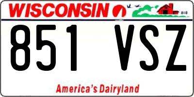WI license plate 851VSZ