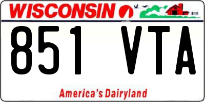WI license plate 851VTA