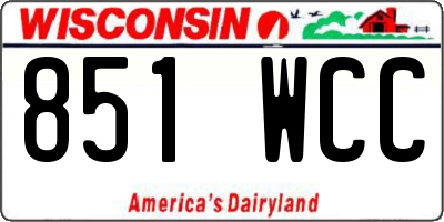 WI license plate 851WCC