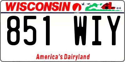 WI license plate 851WIY