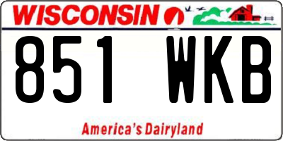 WI license plate 851WKB