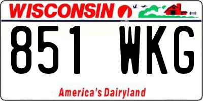 WI license plate 851WKG