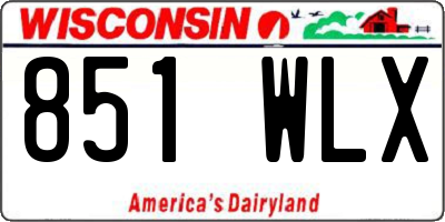 WI license plate 851WLX