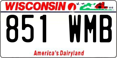 WI license plate 851WMB