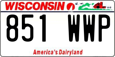 WI license plate 851WWP