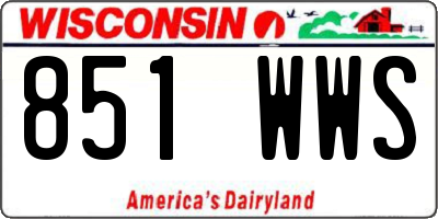 WI license plate 851WWS