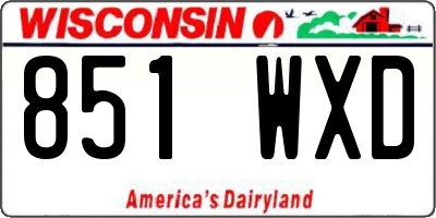 WI license plate 851WXD
